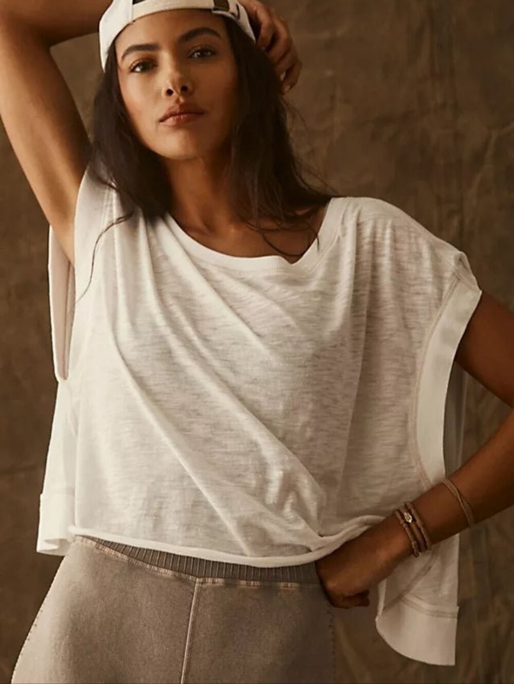 Free People FP Movement My Time Tee White Open Back Top Women’s Xs Pre Owned